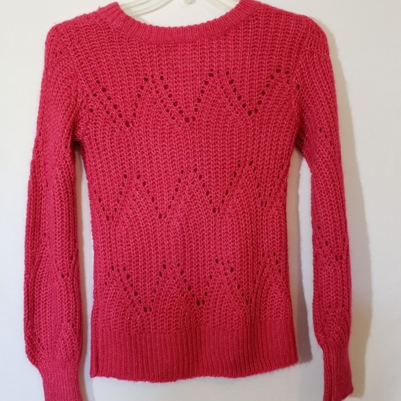 Abercrombie & Fitch Bright Pink Open knit Sweater - Picture 2 of 7
